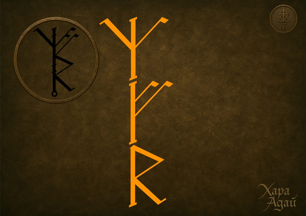 ᛉ Альгиз → ᚠ Феху → ᚱ Райдо
